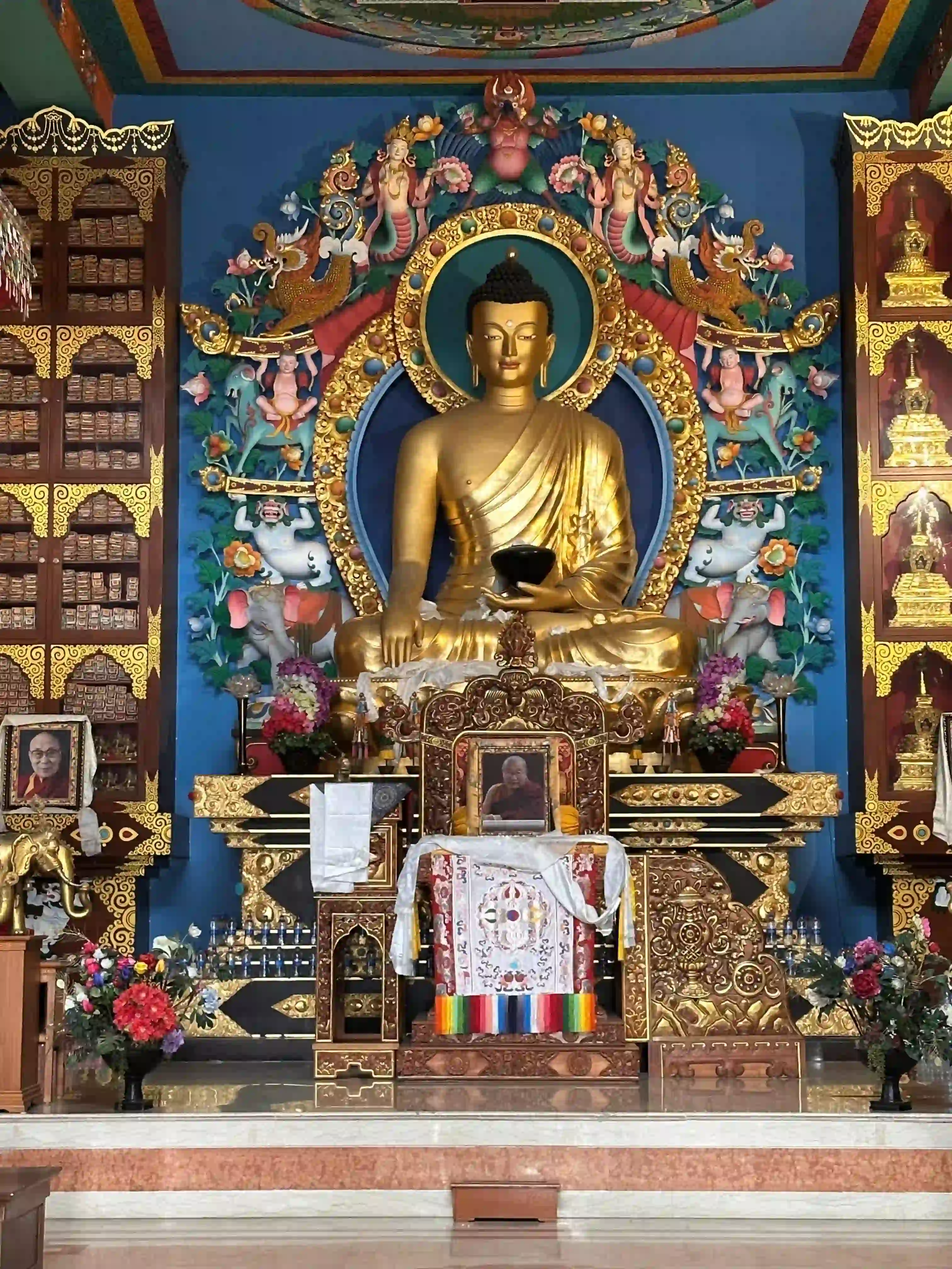 Thai Monastery in Bodh Gaya with distinctive Thai architecture and golden roof